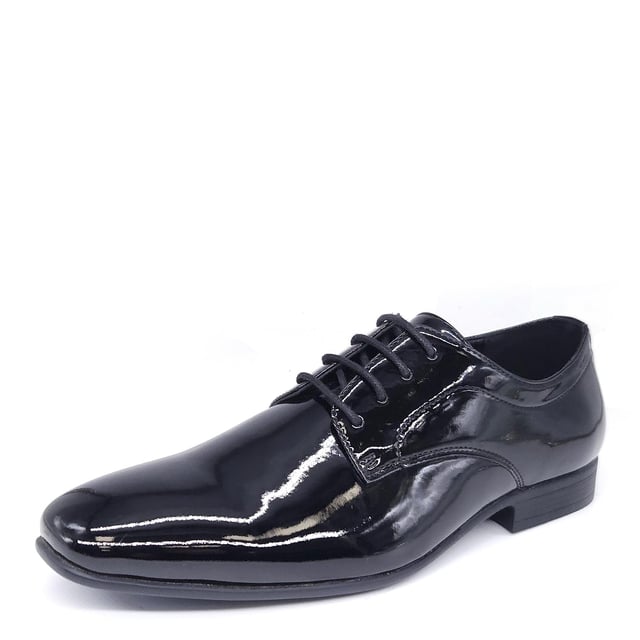 Discover a statement men's Derby shoe that offers a chic and formal feel, perfect for those special occasions. The simple silhouette delivers a high-shine, patent finish complete with a 4 eyelet lace fastening, designed to offer a sleek and sophisticated style. Available in men's UK shoes sizes 5 - 13.