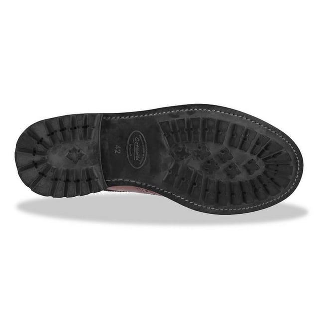 Classic wing-tip brogue detailing. Single line stitching. Chunky outsole unit. Rear loop for easy pull on. 5 eyelet and 3 top lace hooks for an adjustable fit.