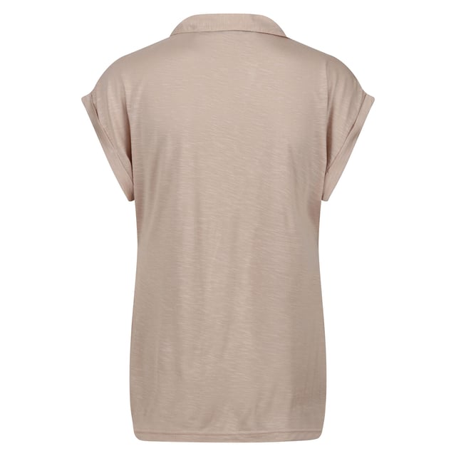 100% Viscose. Fabric: Jersey, Slub, Soft Touch. Design: Textured. Neckline: Collared. Hem: Shaped. Sleeve-Type: Short-Sleeved. Fabric Technology: Breathable, Durable, Lightweight, Moisture Wicking. Drop Shoulder. 130gsm. Sustainability: Made from Recycled Materials.