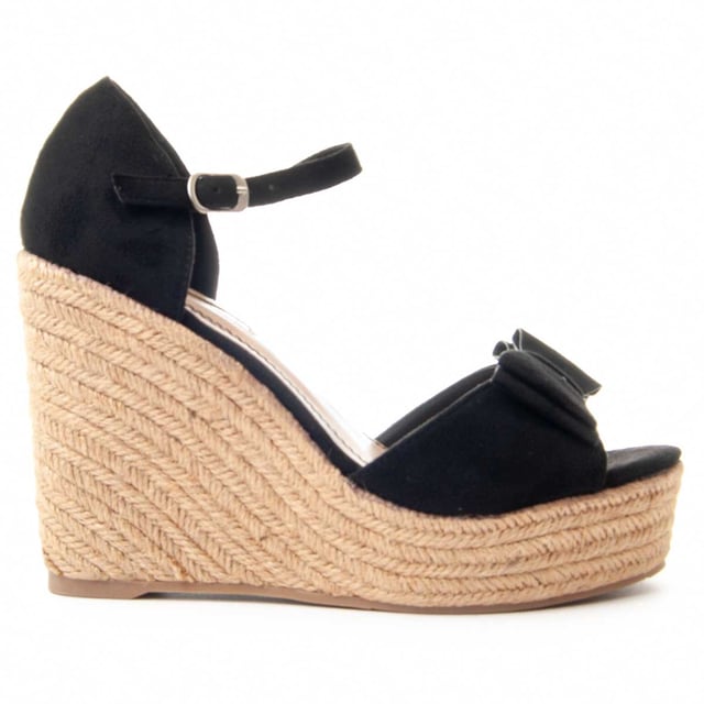 Sandalias de cuña de esparto para mujer. Ajuste cómodo. Plantilla acolchada. Suela antideslizante. Costuras reforzadas. Fabricadas por otras marcas para nuestra marca. Medidas aproximadas: 12 cm de tacón y 3 cm de plataforma.
