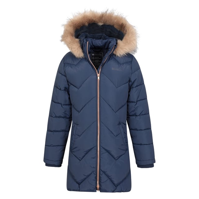 Materiaal: 100% polyester. Voering: Fleece. Stof: Microvezel. Ontwerp: Logo, Quilted. Trim: Acryl, Modacryl. Stof Technologie: DWR Finish, Warmtebehoud, Hoge Warmte, Isolerend, Waterafstotend. Halslijn: Kapitein. Mouwtype: Met lange mouwen. Gewatteerd. Manchet: Ribbel. Kenmerken van de kap: Nep Nepbont. Lengte: Lange lijn. Zakken: 2 Zijzakken. Bevestiging: Volledige ritssluiting, tweewegrits.
