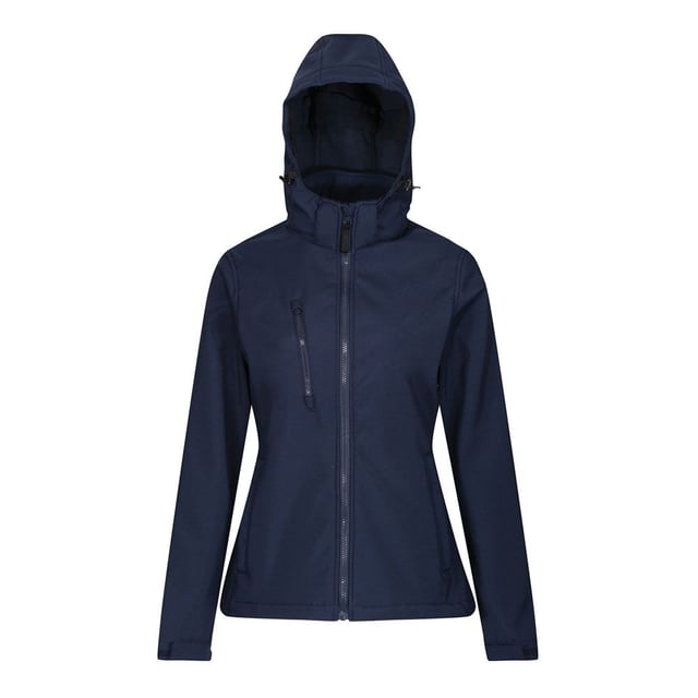 Regatta Womens Ladies Venturer Hooded Soft Shell Jacket Navy
