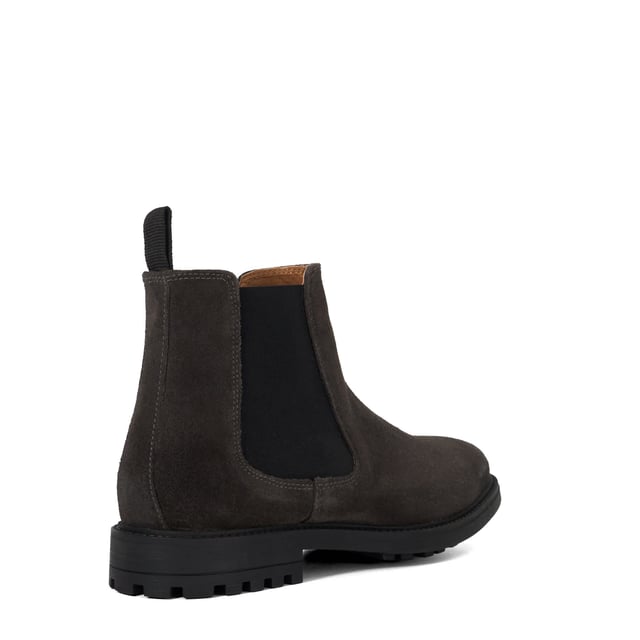 Dune Mens Caspian - Leather Chelsea Boots Caspian is a versatile boot that will become a welcome addition to your wardrobe. Constructed from soft premium leather, this style features a classic round toe, elasticated inserts and a chunky cleated sole for extra comfort and durability.