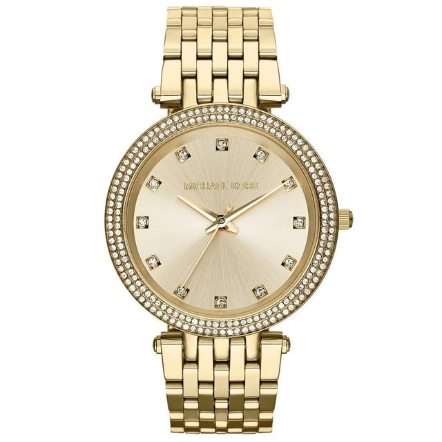 Specification Details Brand Michael Kors Model MK3216 Darci Barcode Number 0796483027862 Gender Women's Case Size 39 mm Case Colour Gold Dial Colour Gold Tone Band Material Steel Band Colour Gold Movement Quartz Chronograph No Water Resistance 5 ATM