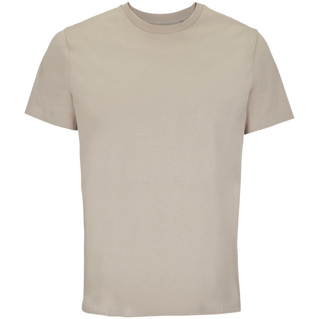 100% Organic Combed Cotton. Design: Plain. Neckline: Crew Neck, Ribbed, Taped. Sleeve-Type: Short-Sleeved. Side Seams, Twin Needle Stitching, Unbranded Size Label. 175gsm. Sustainability: ACCORD, Amfori, BSCI, Fair Wear Approved, Oeko-Tex Standard 100 Certified, PETA-Approved Vegan, REACH, Sustainable Materials.