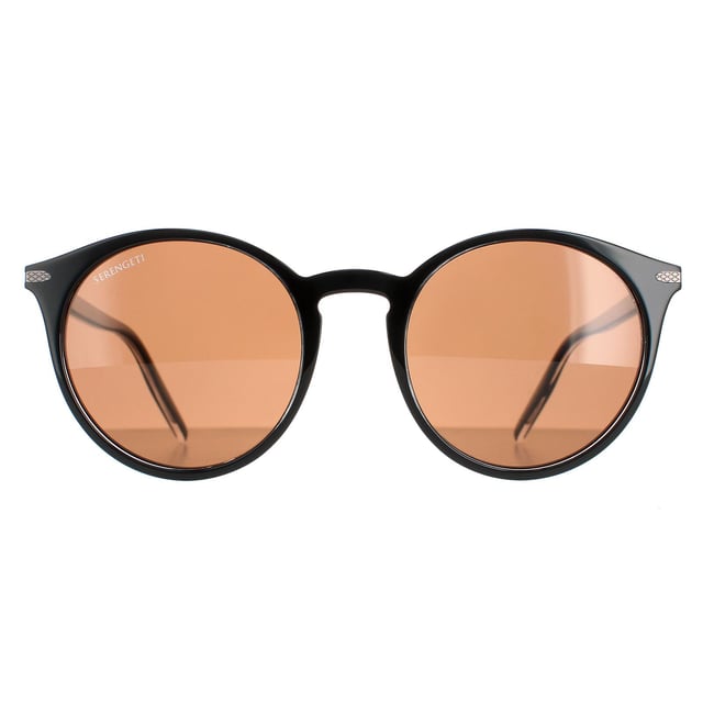 Serengeti Round Damen glänzend und schwarz Polarisiert Black Leonora Leonora sind ein moderner rechteckiger Stil, der aus leichtem Acetat hergestellt wird. Die Spektralkontrolle und die photochrome Technologie passen sich an und filtern das Licht perfekt, während das Serengeti-Logo auf dem richtigen Objektiv für die Authentizität der Marke.
