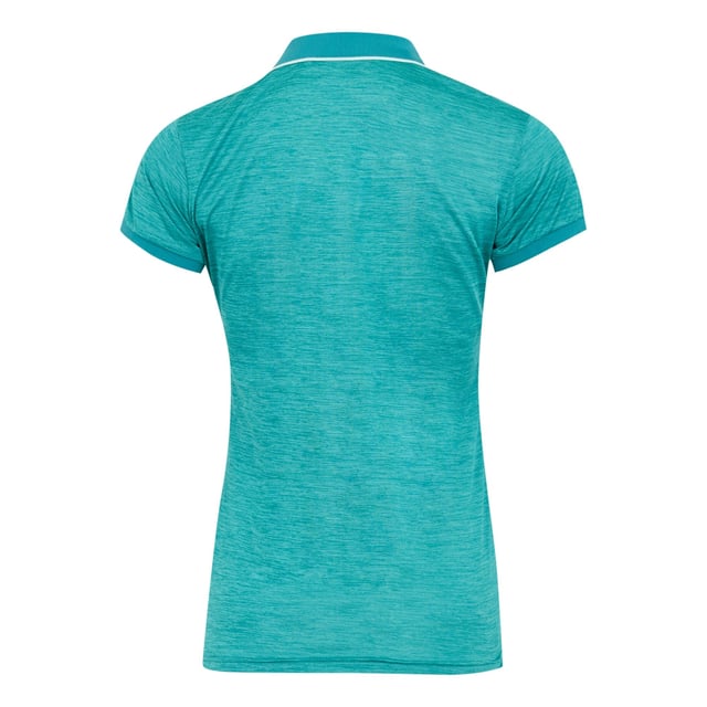 100% Polyester. Fabric: Jersey, Soft Touch. Design: Logo, Marl. Fastening: Button. Neckline: Collared, Ribbed. Cuff: Ribbed. Sleeve-Type: Short-Sleeved. Moisture Wicking, Quick Dry, Soft Touch. Length: Regular. Fit: Regular. 133gsm. 8 UK: 32 in. 10 UK: 34 in. 12 UK: 36 in. 14 UK: 38 in. 20 UK: 45 in. 22 UK: 48 in. 24 UK: 50 in. 26 UK: 52 in. 18 UK: 43 in. 16 UK: 40 in.