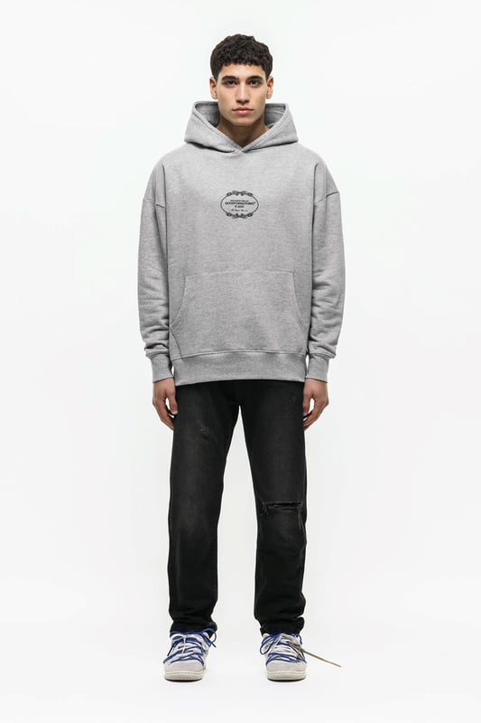 Good For Nothing Grey Cotton Blend Graphic Print Hoodie