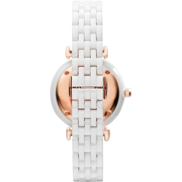 Brand: Emporio ArmaniModel Number: AR1486Part Number: AR1486Item Shape: RoundDial Window Material Type: MineralDisplay Type: AnalogClasp: Deployant Clasp with Double Push ButtonCase Material: CeramicCase Diameter: 32 millimetersCase Thickness: 7.5 millimetersBand Material: CeramicBand Size: Women’s StandardBand Width: 14 millimetersBand Color: WhiteDial Color: WhiteBezel Material: CeramicMovement: Quartz