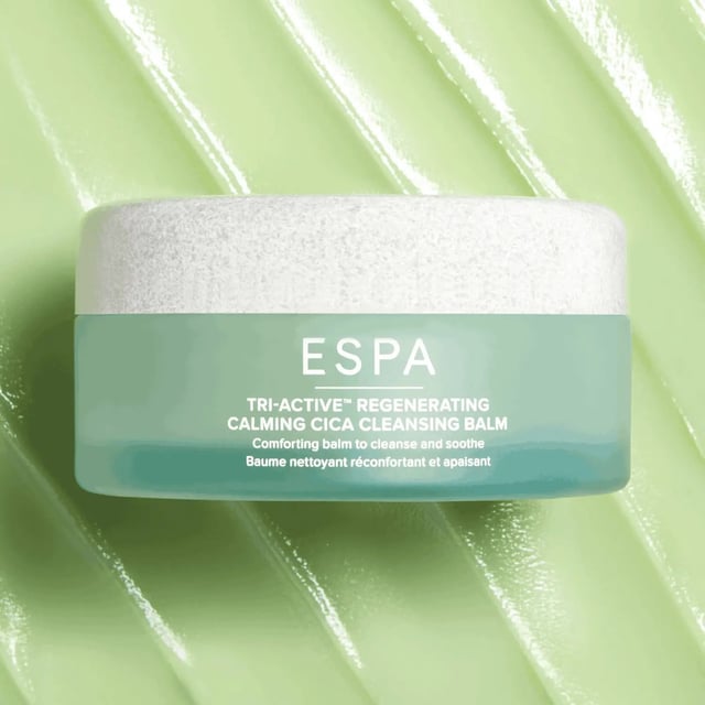 "This comforting balm melts away make up and impurities, whilst the appearance of stressed skin is soothed with moisture. 
Transforms from balm to oil, and from oil to milk when water is added. Sensorial textures to delight the senses. 
A caring cleanser that is suitable for stressed-looking skin that is prone to sensitivity, reducing the appearance of redness. 

•	95% agreed their complexion was left feeling clear of dirt and impurities after the first application** 
•	97% agreed their skin felt nourished after using the balm* 
•	93% agreed their skin felt more hydrated*  
•	85% agreed the balm calmed the appearance of stressed skin* 
•	79% agreed the balm helped to reduce the appearance of redness in their complexion* 

*Tested on 120 respondents, in a 2-week independent consumer trial. 
**Tested on 120 respondents, after the first use in an independent consumer trial 

Our Unique Tri-Active™ Formulation: 
Plant Actives, Marine Actives, and Aromatherapy 
Each product in our Tri-Active™ collection contains a blend of three key components – creating a synergistic mélange that brings you nourished skin and inner calm 
•	Plant Actives are carefully distilled to bring vibrant potency into our formulas  
•	Marine Actives provide maximum hydration, fortified by the sea’s rich nutrients  
•	Aromatherapy renews our senses for an elevated skincare experience 

Key Ingredients: 
•	Cica (Centenella Asiatica) - Leaves skin feeling calmed and soothed. Helps reduce the appearance of redness.  
•	Natural Bio-Retinol from Bidens Pilosa - Helps improve texture and tone  
•	Cupuacu Butter - acts as an excellent emollient that helps to leave skin feeling moisturised nourished 
•	Winged Kelp - Helps skin feel nurtured and protected 
•	Phyto Collagen - An amino acid complex to help boost hydration  
•	Lavender, Petitgrain, and Ylang Ylang – essential oil blend to soothe the senses 

Key Benefits: 
•	Helps Reduce Redness In The Complexion 
•	Helps To Protect And Soothe The Skin 
•	Deeply Cleanses Skin 
•	Suitable For Use On Sensitive Skin 
•	Skin Feels Soothed With Moisture And Smoother 
•	Luxurious Texture Cleanses Whilst Protecting Against Dryness 
"