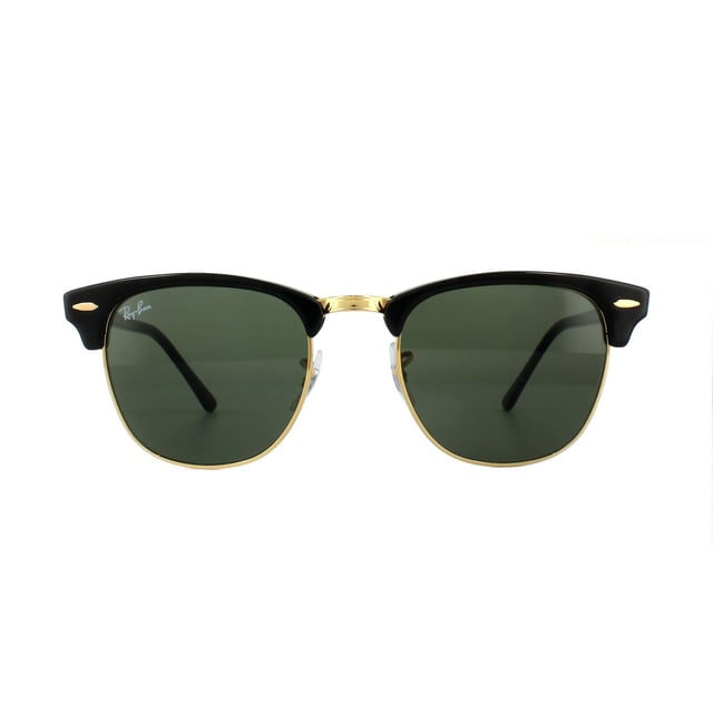 Ray-Ban Sunglasses Clubmaster 3016 W0365 Black Green G-15 Small 49mm were designed in 1986 and are inspired by the 50s and 60s lifestyle. The Ray-Ban Clubmaster are an intellectual retro style that feature curved lenses, elegantly tapered arms and vintage pin hinges. The top half of the full rimmed lenses are enclosed by a bold acetate frame and this design feature creates a strong brow line that is sure to make you stand out from the crowd. The frame is lightweight and the adjustable nose pads create a personalised and comfortable fit. The Clubmaster is a timeless design that Ray-Ban continue to adapt with the use of colour to add a contemporary feel to the vintage style.