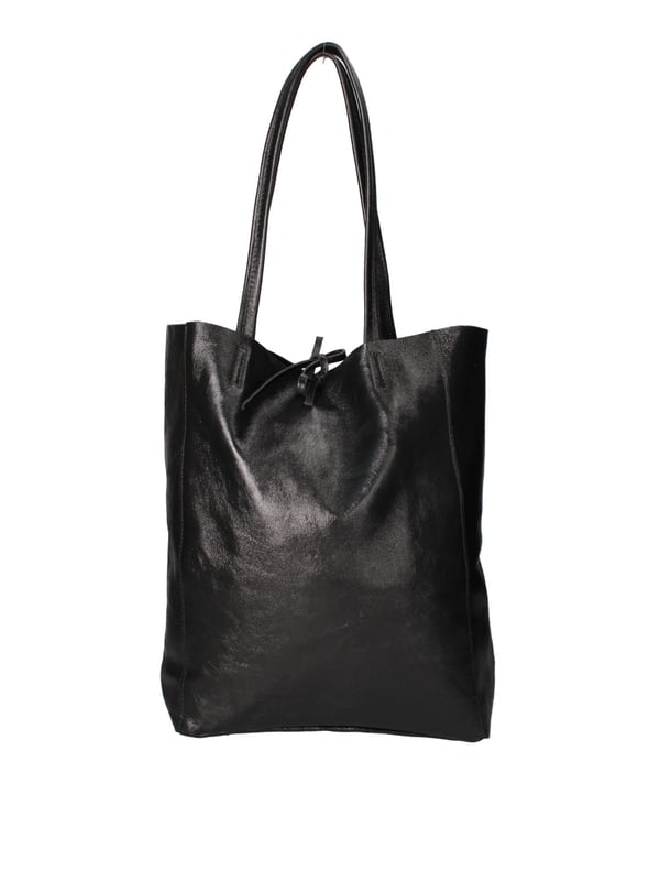 Damen-Shopper-Tasche mit Leder-Kordelzugverschluss. eine mit Reißverschluss-Innentaschen. fehlende Außentaschen. fehlender Schultergurt. Ledergriff. ein Innenfach.  Außenmaterial. Gefüttert mit 70 % Baumwolle, innen 30 % Polyester. Maße: 40x36x11 cm. Hergestellt in Italien