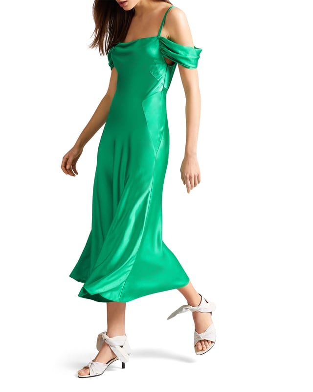 Ted baker green new arrivals satin dress