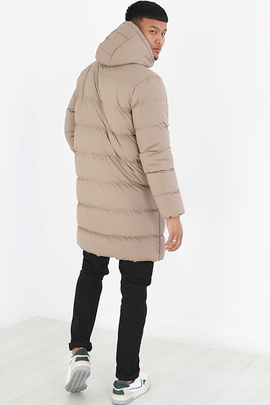 Stone Elsdon Longline Hooded Padded Puffer Jacket