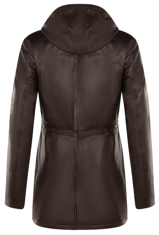 Experimente la sofisticación y la calidez con esta elegante chaqueta de invierno. Su diseño exterior rezuma un encanto refinado, ideal para quienes buscan elegancia en climas fríos. En el interior, un acogedor forro con patrón de cuadros garantiza calidez y comodidad, complementado con una cinturilla para mayor comodidad. La cremallera frontal está oculta debajo de una bragueta abotonada, lo que contribuye a una estética limpia y pulida. Aspectos destacados del diseño: confeccionada con 100 % piel de napa ultra suave de primera calidad para una calidad y comodidad excepcionales. Equipada con un cierre de cremallera YKK oculto y una capucha ajustable para una mayor protección contra los elementos. Cuenta con cuatro bolsillos exteriores con herrajes ocultos, lo que mantiene el aspecto limpio de la chaqueta. Un motivo de cordón en la parte delantera de la chaqueta agrega un toque de estilo y versatilidad. Esta chaqueta combina a la perfección estilo y funcionalidad, lo que la convierte en una excelente opción para quienes priorizan tanto la sofisticación como la calidez en su atuendo de invierno. Realce su guardarropa de invierno con esta pieza excepcional.