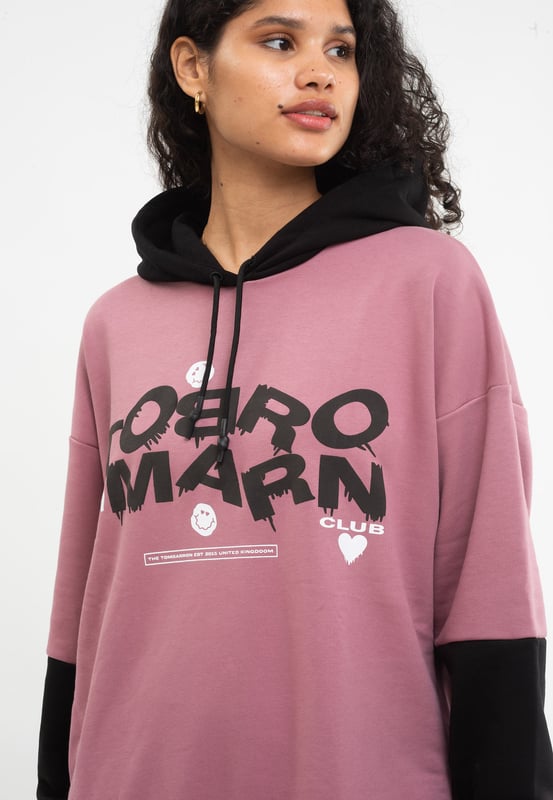Tom Barron Damen-Kapuzenkleid – Logo-Rückseite in Oversize