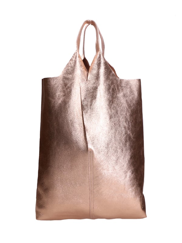 Bolso saco de cuero suave con bolsa interior de cuero laminado real. Producto artesanal italiano. Hecho en Italia