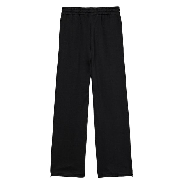 70% Cotton, 30% Polyester. Fabric: Brushed Back Fleece. 280gsm. Design: Embroidered, Eyelets, Logo. Fit: Straight Leg. Inner Drawcord, Side Seams. Pockets: 2 Side Pockets. Waistline: Elasticated. Hem: Zip.