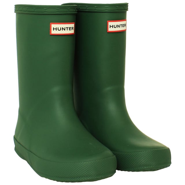 Let your child step out in vibrant style with the Hunter Original First Kids Wellington Boots. These iconic boots are a miniature version of the classic adult style, ensuring your little one stays fashionable while exploring the great outdoors. The bold color adds a playful touch to rainy days, making these boots a must-have for every young adventurer.

Key Features:

 Durable Construction:  Crafted from high-quality rubber, these boots are built to withstand the rigors of active play. The durable material ensures longevity and resilience, making them perfect for puddle-jumping and outdoor escapades.

 Waterproof Design:   Keep your child's feet dry in any weather with the fully waterproof construction. The boots are designed to withstand rain, mud, and puddles, making them ideal for all-season wear.

 Comfortable Fit:   The boots feature a comfortable fit to keep your child's feet happy during extended play. The orthopedic design provides excellent support, and the adjustable strap allows for a customized fit.

 Easy On and Off:   Designed with little ones in mind, these boots feature a convenient pull-on style. The wide opening and pull tabs make it easy for kids to put on and take off their boots independently.

 Grip Soles:   The slip-resistant sole provides excellent traction, ensuring stability on various surfaces. Whether on wet sidewalks or muddy trails, your child can confidently explore while staying sure-footed.

 Reflective Details:   For added safety, the boots incorporate reflective details. These details enhance visibility in low-light conditions, making them a practical choice for evening adventures.

 Iconic Branding:   Featuring the iconic Hunter logo on the front, these boots showcase the renowned quality and style associated with the Hunter brand.

Invest in the Hunter Original First Kids Wellington Boots â€“ a perfect combination of style, durability, and functionality that will have your child excited to tackle any rainy day with confidence.