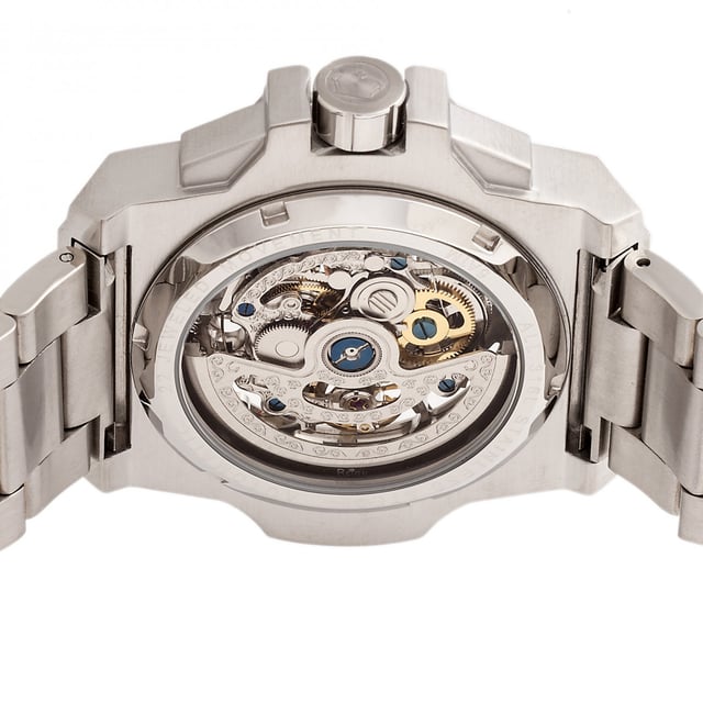 316L roestvrijstalen behuizing van chirurgische kwaliteit; Automatisch uurwerk met juwelen; Juweellagers: 22 juwelen; 40 uur gangreserve; Slagen per uur (BPH): 21600/uur; Observatie Caseback om beweging te bekijken; Saffier-gecoat mineraal kristal; Skelet wijzerplaat; Ontwerp kroonbeschermer; 316L chirurgisch hoogwaardige roestvrijstalen armband; Logo-gegraveerde vouwsluiting met drukknop; Super Luminova-wijzers; Super Luminova-markeringen; Seconden sub-wijzerplaat; 48 mm doorsnee; 5ATM waterbestendigheid;