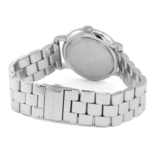 Specification Details Brand Marc by Marc Jacobs Model MBM3420 Barcode Number 2724465399711 Gender Women's Case Diameter 37 mm Case Material Stainless Steel Case Colour Gray Dial Colour Silver Band Material Stainless Steel Band Colour Grey Movement Quartz (Battery) Chronograph N/A Water Resistance N/A