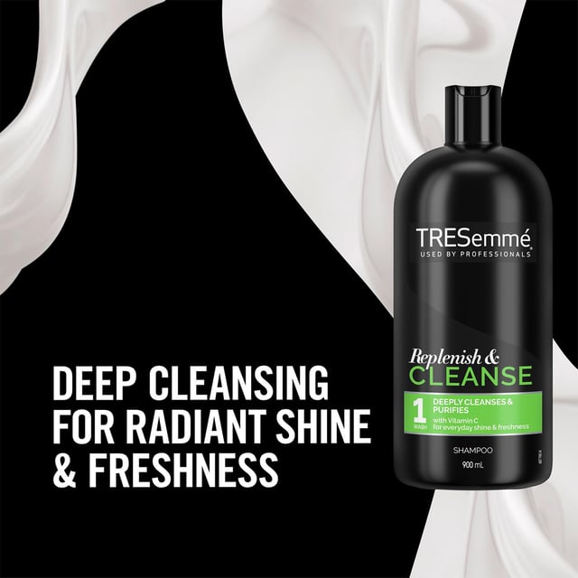 Tresemme Deep Cleansing Shampoo, infused with multivitamins, gently cleanses away build-up and impurities that can weigh the hair down and diminish its natural shine. Gentle enough for daily use, so you can reveal fresh, clean, purified hair every day. 
Tresemme Deep Cleansing Shampoo is a classic shampoo that refreshes hair for added body and shines and contains a clarifying formula for removing build-up and impurities. Clarifying shampoo gently removes build-up and heavy residue that diminishes hair's shine for that just-left-the-salon feel.

Features:

Tresemme Cleanse and Replenish Deep Cleansing Shampoo gently remove build-up that diminishes hair shine.
Washes hair of the residue from waxes, pomades, creams, sprays, and more.
Formula enriched with vitamin C.
Gentle enough for daily use.
Coat hair with a liberal amount of clarifying shampoo and gently massage the scalp and roots with your fingertips to work into a lather.
Lightly squeeze the shampoo from roots to ends and rinse thoroughly, finish with Tresemme Cleanse and Replenish Remoisturize Conditioner.

How to USE: 

Apply to wet hair from roots to ends.
Work into a lather and gently massage the scalp.
Rinse thoroughly.
Follow with TRESemmé Remoisturize Conditioner.
Style with your favourite TRESemmé products.
In case of contact with eyes, rinse thoroughly with water

Ingredients: Aqua, Sodium Laureth Sulfate, Cocamidopropyl Betaine, Sodium Chloride, Parfum, Sodium Benzoate, Citric Acid, Polyquaternium-10, Disodium EDTA, PPG-9, Sodium Hydroxide, Panthenol, Ascorbic Acid, Tocopheryl Acetate, Citrus Tangerina Peel Oil, Niacinamide, Biotin, Hexyl Cinnamal, Limonene, Linalool, CI 61570.

Package Includes: 4x Tresemme Multi-Vitamin Deep Cleansing Shampoo, 900ml