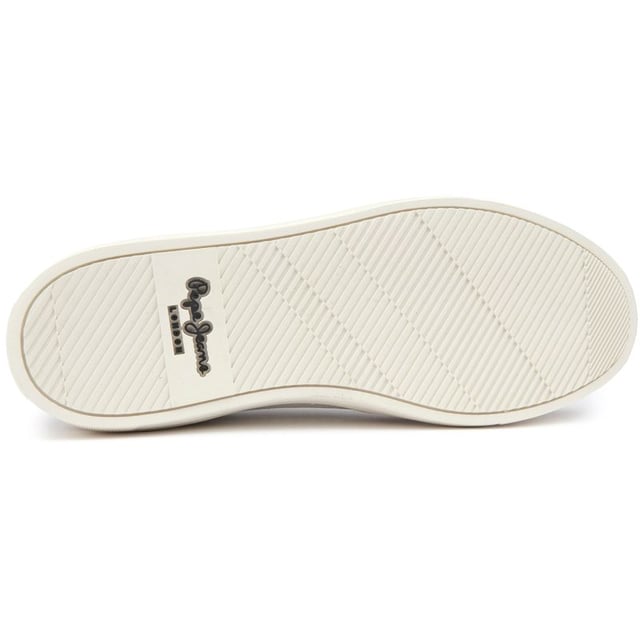 These Court-inspired Streetwear Trainers Camden By Pepe Jeans London Feature Recycled Leather Uppers And Other Premium Materials, A Lace-up Fastening, A Heat-sealed Pepe Jeans Logo On The Sides, Branding On The Contrast Heel, And A Cupsole. Wear This Classic Sneaker On A Laid-back Day Out Or An Evening Around Town.
