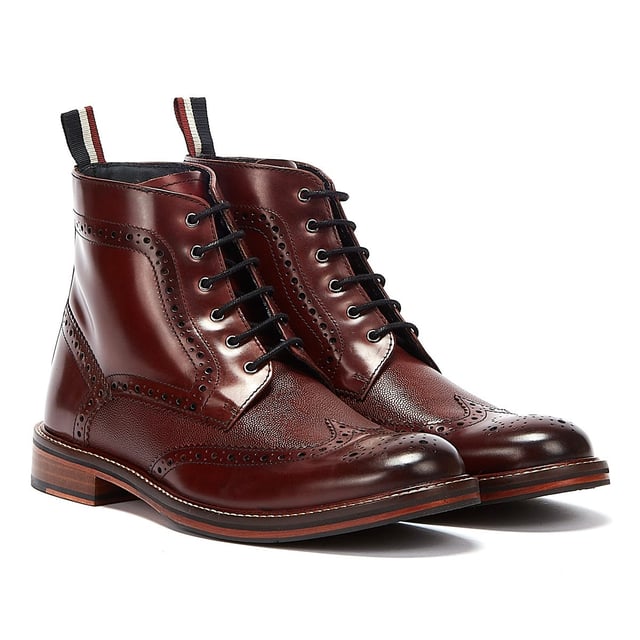 Mens burgundy brogue boots new arrivals