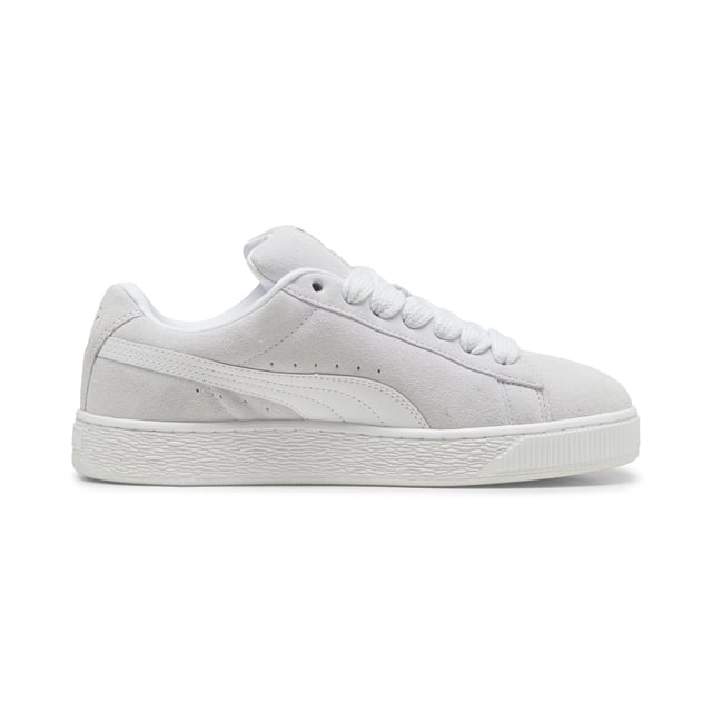 PRODUCT STORY: This fresh take on the classic Suede draws inspiration from PUMA’s heritage within breakdancing and its influence on modern streetwear. The Suede XL retains the Suede’s iconic DNA, but gives it a twist with an exaggerated padded collar and tongue, plus a chunkier sole. This execution features a full suede upper with a leather Formstrip. FEATURES & BENEFITS: PUMA’s leather products support responsible manufacturing via the Leather Working Group.www.leatherworkinggroup.com. DETAILS: Suede upper; Leather Formstrip; Suede tongue with mesh binding; Debossed and foil-printed PUMA branding on quarter panel; Mesh lining; Mesh sockliner; Rubber midsole; Rubber outsole; Lining: Textile, Other; Outsole: Rubber; Upper: Leather; Sockliner: Textile.