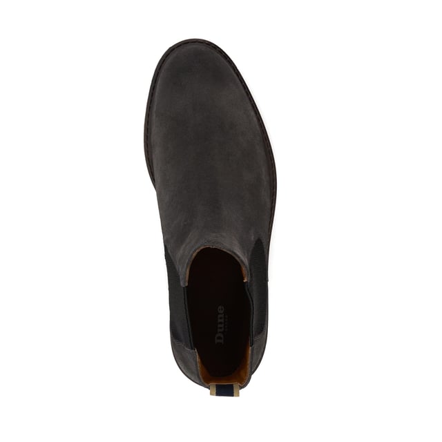 Dune Mens CHELTENHAM Casual Chelsea Boots Expertly constructed from the finest material, this timeless and traditional silhouette will provide a sartorial foundation to any wardrobe. Constructed with elastic side panels, a convenient back-pull-on tab, and a rubber sole for added comfort, our Cheltenham Chelsea boot fuses master craftsmanship with contemporary British styling.