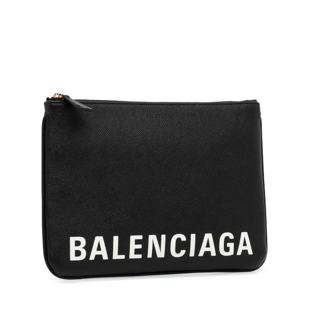 Vintage Balenciaga Ville Logo Pouch Black