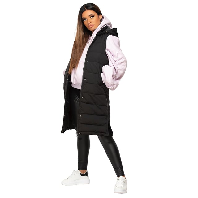 Jess Womens Sleeveless Puffer Gilet Long Padded