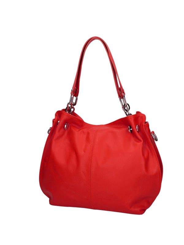 Bolso bandolera para mujer. El cierre es con cremallera. Los bolsillos internos son uno con cremallera. Los bolsillos externos son uno en la espalda con cremallera. La bandolera es ajustable y extraíble en piel. El mango es de cuero. Hay dos compartimentos internos. El material exterior es piel auténtica sauvage. Internamente está forrado en tejido 70% algodón - 30% seda. Medidas: 38x30x12 cm. Hecho en Italia