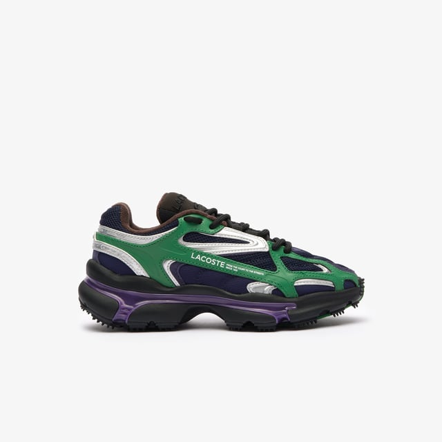 . • Progressive Running Sneaker • Breathable Mesh Upper with Synthetic overlays • Synthetic metallic panels with embossed detailing • Outer Synthetic Leather Cage design printed with Active Branding • EVA midsole with TPU support • Textured rubber outsole • Rounded rope laces • Mesh lining.