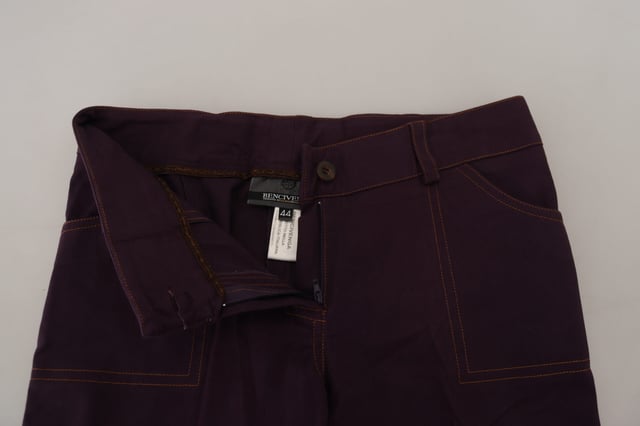 Brand: BENCIVENGA
  Condition: New with tags
  Style: Tapered Pants
  Material: 95% Cotton 5% Elastane
  Color: Purple
  Logo details
  Made in Italy
  Gender: Women
Material: 95% Cotton 5% Elastane