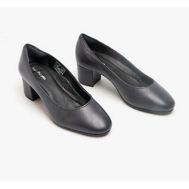 Hush Puppies Ladies/Womens Anna Leather Court Shoe (Navy) Premium leather upper. Leather sock and lining. Memory foam comfort sock. Flexible TPR sole. Slip on.