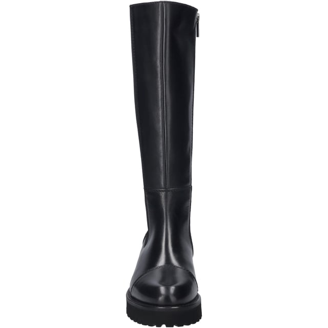 Entdecke die Eleganz und den unvergleichlichen Tragekomfort mit dem Sallina 07 – einem exquisiten Stiefel von JOSEF SEIBEL, speziell entworfen für Damen, die Wert auf Qualität und zeitlose Eleganz legen. Dieses Modell in klassischem Schwarz, sowohl am Obermaterial als auch an der Sohle, strahlt eine natürliche Schönheit aus, die in jedem Detail zum Ausdruck kommt. Gefertigt aus hochwertigem Nappa-Rindsleder, bietet der Schuh nicht nur ein ansprechendes Äußeres, sondern auch Langlebigkeit und einen haptischen Genuss. Die Sohle aus EVA, einem Material, das für seine Leichtigkeit und Flexibilität bekannt ist, sorgt für ein federleichtes Laufgefühl, während das grob strukturierte Profil zuverlässigen Halt bei jeder Outdoor-Aktivität gewährleistet. Die innovative AGO-Fertigungsart, die das Oberteil des Leders mit der Unterseite der Innensohle verbindet, bevor die Laufsohle aufgeklebt wird, steht für eine leichte und formbeständige Machart, die den Sallina 07 zu einer herausragenden Wahl für Freizeit und Streetwear macht. Der Reißverschluss erleichtert dabei das An- und Ausziehen und fügt sich nahtlos in das Design ein. Mit einem Blockabsatz von 4,5 cm Höhe bietet der Schuh eine angenehme Erhöhung, ohne den Komfort zu beeinträchtigen. Die Möglichkeit, die Innensohle herauszunehmen und durch ein eigenes orthopädisches Fußbett zu ersetzen, unterstreicht die Flexibilität und Anpassungsfähigkeit dieses Schuhmodells. JOSEF SEIBEL verpflichtet sich mit dem Sallina 07 dem Konzept der Slow Fashion - ein Zeugnis für modernen Komfort, Perfektion in Passform und Funktion, gefertigt aus hochwertigen Materialien. Ein Schuh, der nicht nur in der Freizeit, sondern bei jeder Gelegenheit glänzt, begleitet von der Gewissheit, eine Wahl getroffen zu haben, die weit über den Moment hinaus Bestand hat.
