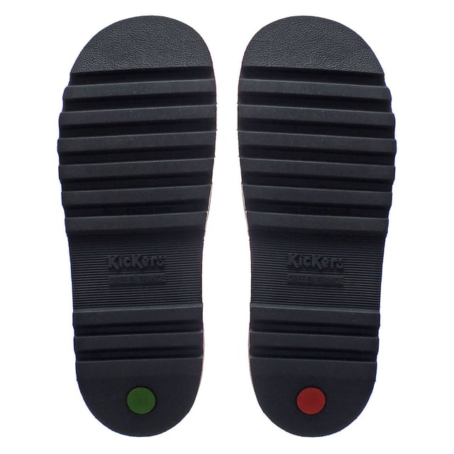 Kickers Kick Lo Ragged Lace-Up Negro Liso Cuero Zapatos de Mujer 1 15591