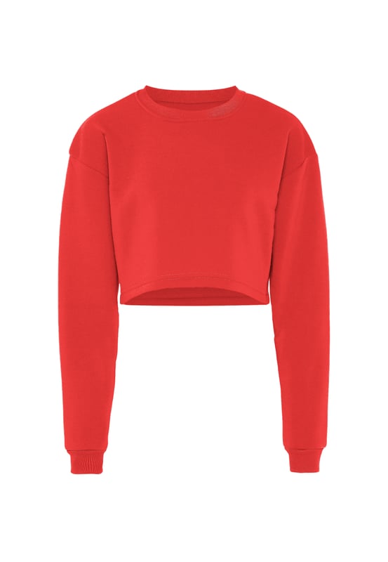 Der kurze Pullover von myMo ATHLSR sorgt mit seinen vielen Farben für gute Laune, während das weiche, unkomplizierte Material und die lockere Passform mit überschnittenen Schultern den Tragekomfort sichern. Die formstabilen Rippbündchen an Ärmeln und Ausschnitt ergänzen das Design.  Sweatshirt