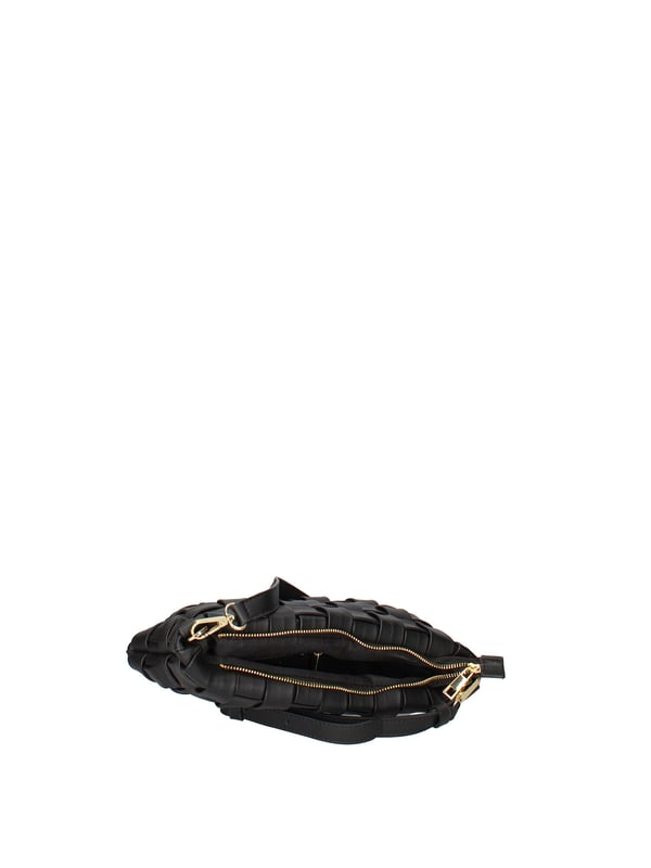 Damen-Umhängetasche mit Reißverschluss. eine Innentasche mit Reißverschluss und eine offene. fehlende Außentaschen. verstellbarer und abnehmbarer Schultergurt aus Leder. fehlender Griff. ein Innenfach.  Außenmaterial. Gefüttert mit 70 % Baumwolle, innen 30 % Polyester. Maße: 30x16x4 cm. Hergestellt in Italien