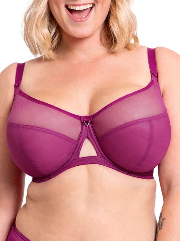 Curvy Kate Victory Balcony Bra. With side support, double-layered mesh sheer cup and four section design for uplift and forward projection. The product is recommended for hand wash only.