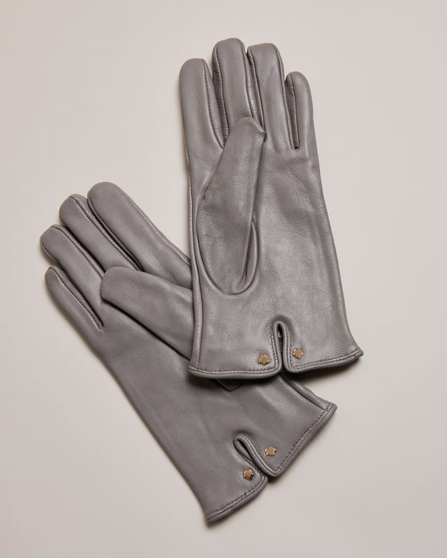 Ted Baker Bowsii Bow Detail Leather Glove, Grey