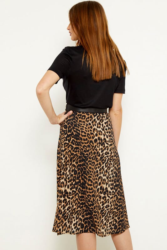 REASONS TO BUY:

This season’s cult hit
Your new wardrobe essential
Always-on-trend leopard print
Asymmetric panel and flared hem
Super cinching waistband and fully lined
Style it with a black top for a look that’s simultaneously chic and cool