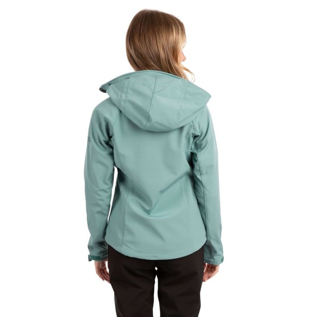 Wasserdichte Jacke mit verstellbarer, abnehmbarer Kapuze. Kontrastfarbene Reißverschlüsse. 3 flache Reißverschlusstaschen. Flache Manschette mit verstellbarer Lasche. Kinnschutz. Kordelzug am Saum. Wasserdicht 8000mm, atmungsaktiv 3000mvp, winddicht. 94% Polyester, 4% Elastan, TPU-Membran. Trespass Womens Chest Sizing (ca.): XS/8 - 32in/81cm, S/10 - 34in/86cm, M/12 - 36in/91.4cm, L/14 - 38in/96.5cm, XL/16 - 40in/101.5cm, XXL/18 - 42in/106.5cm. Bitte beachten Sie: Passt größengetreu und liegt in der Taille eng an.