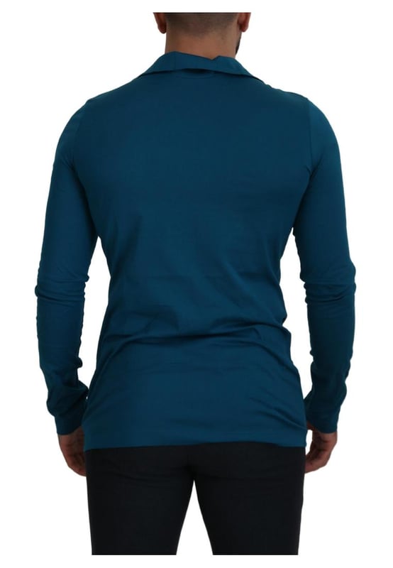 100% Authentic Dolce \\u0026 Gabbana Collared pullover sweater.\\n  Brand new with tags.\\n  Model: Collared pullover sweater.\\n  Colour: Blue.\\n  Logo details.\\n  Made in Italy.\\n  Material: 100% Cotton.