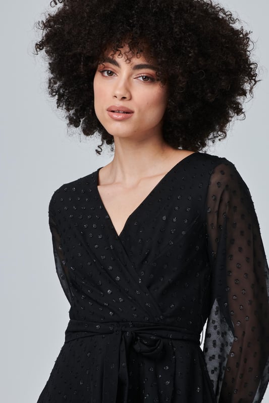 Sheet Dress in Black Dot