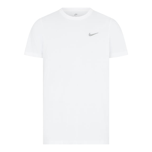 Nike Crew Neck T-Shirt With Embroidered Swoosh White Details Soft and stretchable rich cotton fabric Ribbed crew neck and short sleeves Interior taping to neck for durability Embroidered Nike swoosh logo branding