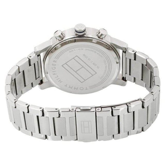 Strap MaterialStainless SteelIndicesRoman NumeralsStrap Width22 mmCasebackScrewbackCase ColourGreyDepartmentMenBezel TypeFixedLug Width22 mmCase Size44 mmCase MaterialStainless SteelBezel ColourGreyWater Resistance50 m (5 ATM)ClosureFold-Over Push-Button DeployantStrap ColourGreyDial ColourBlueBand/StrapBraceletCase Thickness10 mmWatch ShapeRoundStyleCasualFeaturesDay Indicator, ChronographMovementQuartzTypeWristwatchCase FinishGlossDisplayAnalogue