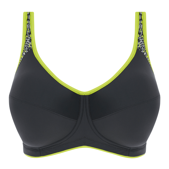This Freya Active Core Underwired Sports Bra is an activewear essential that provides high impact support and reduces breast movement by up to 80%. This style has been carefully crafted with wide curvature wires and double fabric for a firm, supportive fit, and mesh panels for breathability. Freya Active Core Underwired Sports Bra offers: wide curvature underwires, adjustable, padded straps, mesh panels for breathability, double fabrics for a supportive fit, firm underband, soft hook and eye fastening.  We recommend Hand Wash Only.