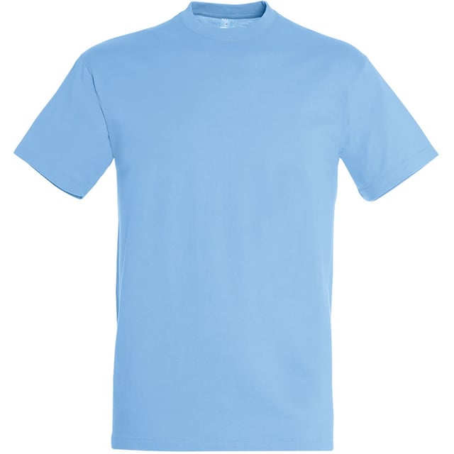 Taped back neck. Rib neckline. Tubular body. Twin needle stitching. Fabric weight: 150 gsm. Material: 100% semi-combed cotton. Chest (to fit): XS(35/36), S(36/38), M(38/40), L(41/42), XL(43/44), XXL(45/47), 3XL(47/49), 4XL(50/52).